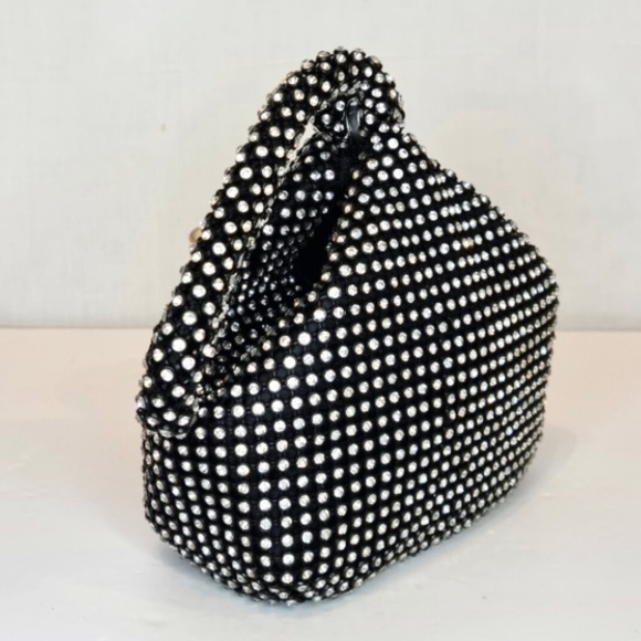 Ella & Elly Crystal Diamond Embellished Japanese Knot Evening Clutch Bag - Picture 3 of 8